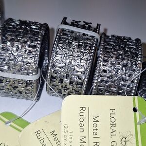 Metal Ribbon - Silver Decorative Filigree